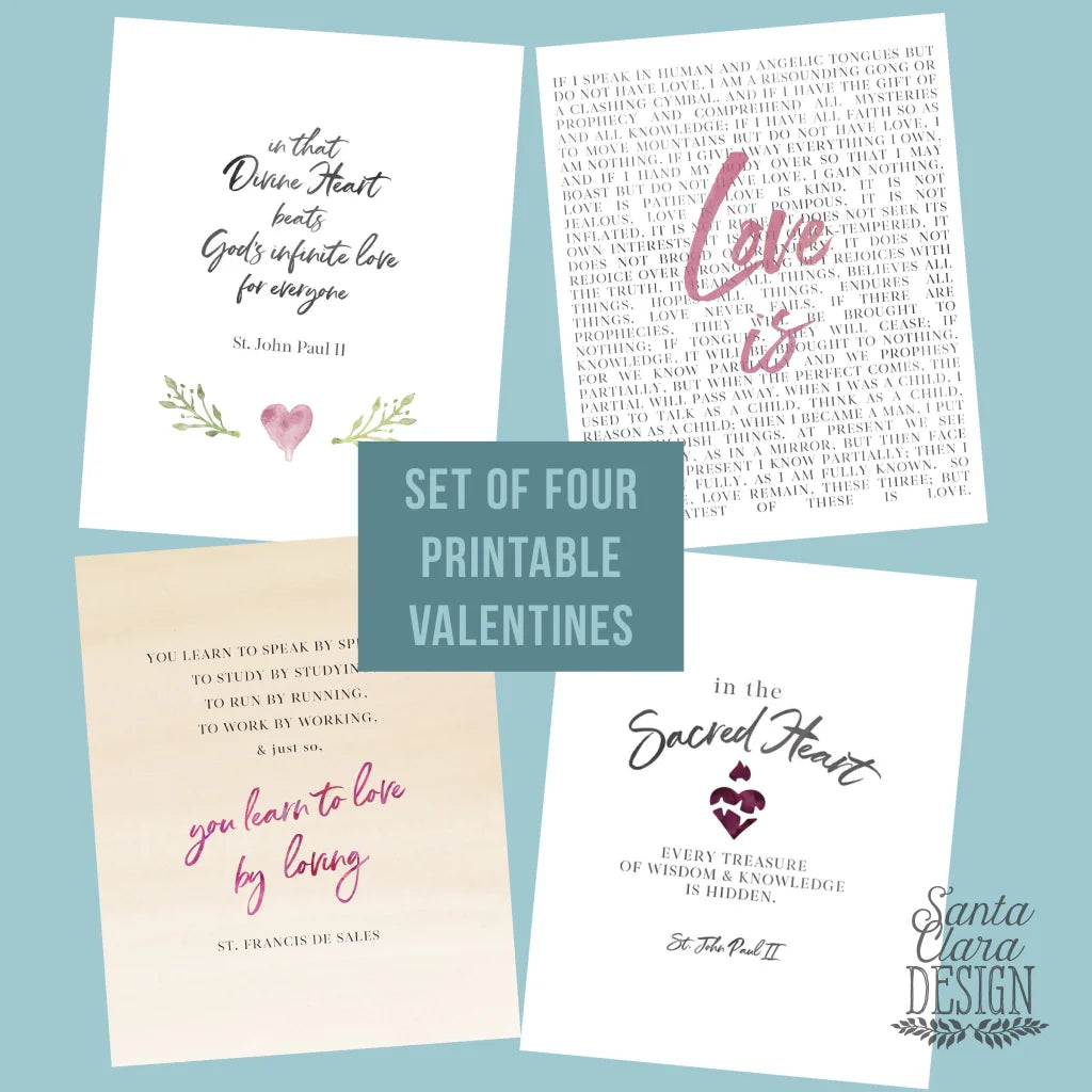 PRINTABLE &quot;Beloved&quot; St. Valentine Card | 1 of 8 Catholic Saint/Scripture cards for St. Valentine&#39;s day, download and print from home