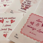 Catholic Valentine Set of six PRINTABLE mini cards | Catholic Saint & Scripture cards for St. Valentine&#39;s day, download and print from home