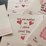 Catholic Valentine Set of six PRINTABLE mini cards | Catholic Saint & Scripture cards for St. Valentine&#39;s day, download and print from home