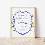 PRINTABLE: Easter JPII We are an Easter People and Alleluia is our Song Printable Wall Art Catholic Easter downloadable decor art for home