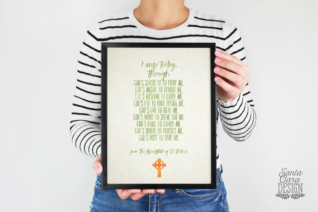 PRINTABLE &quot;I Arise Today&quot;, Printable, St. Patrick&#39;s Breastplate, Irish blessing, 8x10 & 5x7, St. Patricks, Catholic, Irish Gift