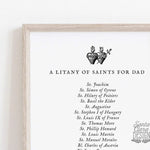 PRINTABLE Litany of saints for Fathers, dad prayer, Catholic Father Blessing, prayer print, gift for dad, printable prayers, print at home