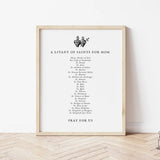 PRINTABLE Litany of saints for Mothers, prayer for moms, Catholic Mothers Blessing, prayer print, mom gift, printable prayers, print at home