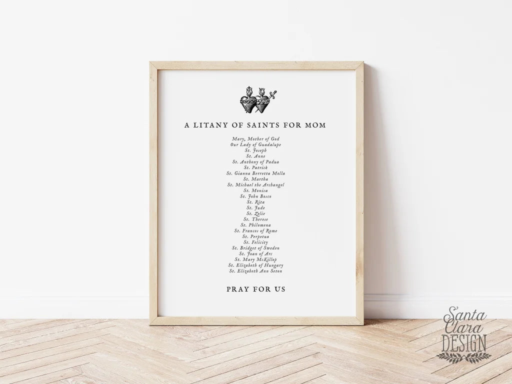 PRINTABLE Litany of saints for Mothers, prayer for moms, Catholic Mothers Blessing, prayer print, mom gift, printable prayers, print at home