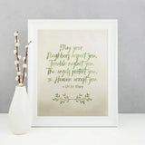 PRINTABLE &quot;May Your Neighbors Respect You&quot; Irish Blessing 8x10 & 5x7, Santa Clara Design, St. Patricks Day, Inspirational Prints, Catholic