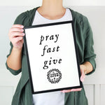 PRINTABLE &quot;Pray, Fast, Give&quot; Crown of Thorns Lenten Printable 8x10 Catholic art, printable prayer, Saint Quote, Catholic Posters, Lent decor