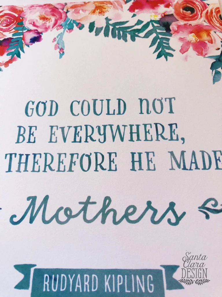 Rudyard Kipling quote &quot;God could not be everywhere&quot; Art Quote, Mother&#39;s Day Print, Gift for Mom, Author Quote, Book Print, Mom Birthday