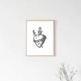 Sacred Heart Print, Sacred Heart of Jesus art, Catholic art print, sacred Heart wall art, heart of jesus sign, Catholic inspiration