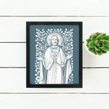 Sacred Heart of Jesus Vines Art Print, Heart of Jesus vintage, Catholic art print, Catholic wall art, heart of jesus, Catholic inspiration