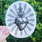 Sacred Heart Sticker | Catholic Vinyl Sticker | indoor & outdoor use | waterbottle laptop car tumbler faith decal | heart of Jesus sticker