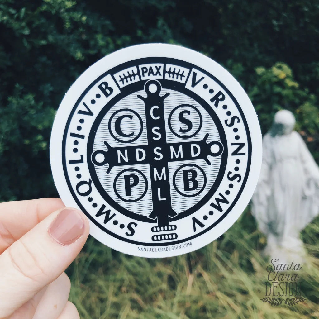 Saint Benedict Medal Vinyl Decal | Catholic Vinyl Sticker | indoor outdoor use | tumbler decal | laptop decal | car decal | Yeti vinyl decal