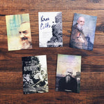 Set of 5 Catholic Guy Saint postcards  - Saint Card Set - Catholic Postcard Prints for happy mail