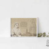 Our Lady of Lourdes, St. Bernadette, saint quote, Marian Consecration, Confirmation Gift, Baptism, Catholic, Catholic art, Marian print