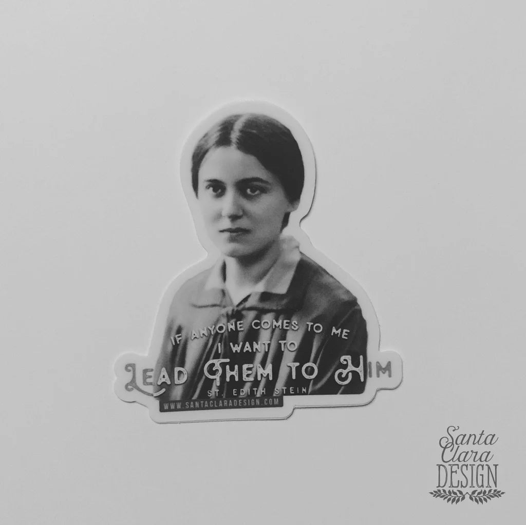 St. Edith Stein Decal &quot;Lead Them&quot; Catholic Sticker for indoor & outdoor use | waterbottle laptop, catholic sticker, Catholic saint sticker