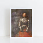 St. Joan of Arc Print &quot;I am not afraid&quot; Catholic Art, Saint Quote, Confirmation Gift, Catholic Gift for her, Catholic Print, Saint Art