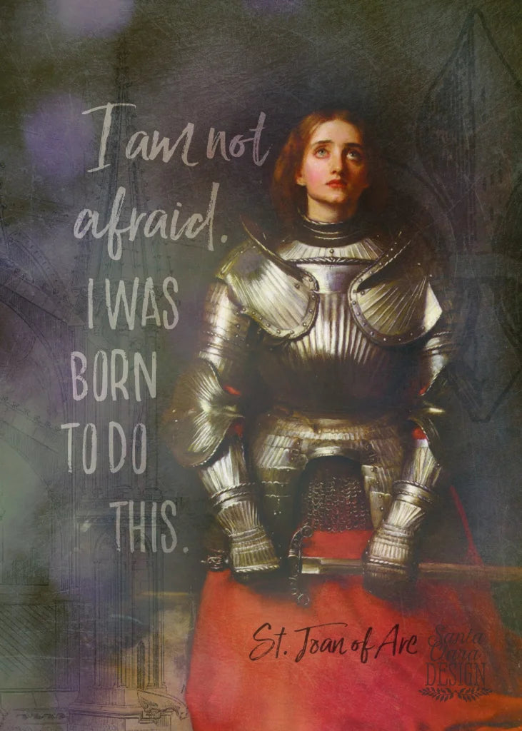 St. Joan of Arc Print &quot;I am not afraid&quot; Catholic Art, Saint Quote, Confirmation Gift, Catholic Gift for her, Catholic Print, Saint Art