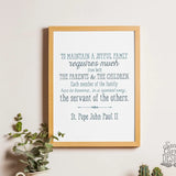 St. John Paul II &quot;Joyful Family&quot; Print 8x10 & 5x7, Santa Clara Design, Saint Quote Art, Catholic Poster, Inspiration, wall art, confirmation