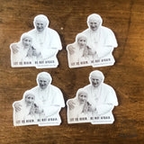 St. John Paul II & St Teresa of Calcutta decal &quot;Let us begin. Be not afraid.&quot; Catholic Sticker | indoor/outdoor use | waterbottle laptop