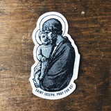 St. Joseph and Jesus Decal | Catholic Marian Vinyl Sticker | indoor outdoor use | bumper sticker | water bottle laptop car faith decal