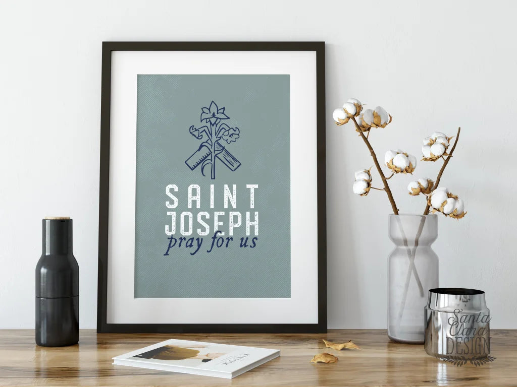 St. Joseph pray for us  print, Father&#39;s Day Print, gift dad, dad birthday, fathers day, wedding gift for dad, St. Joseph print, Catholic Dad