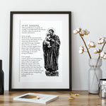 St. Joseph Prayer Print, Gift for him, Confirmation Gift, Catholic housewarming gift, Foster Father of Jesus, Holy Family, Catholic Wall Art