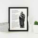 St. Joseph Prayer Print, Gift for him, Confirmation Gift, Catholic housewarming gift, Foster Father of Jesus, Holy Family, Catholic Wall Art