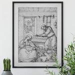 St. Joseph the Worker, Holy Family Workshop scene, Catholic art print, Confirmation gift, Home Decor, Saint Print, saint poster, home decor