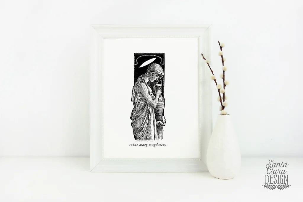 St. Mary Magdalene, Catholic art print, Lent Art, Good Friday Lenten Art Print, Jesus art, way of the cross, Lent wall art,