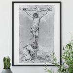 St. Mary Magdalene at foot of the cross, Crucifixion, Lent Art, Liturgical, Catholic art, Catholic print, Vintage Catholic Lent art decor