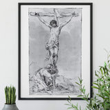 St. Mary Magdalene at foot of the cross, Crucifixion, Lent Art, Liturgical, Catholic art, Catholic print, Vintage Catholic Lent art decor