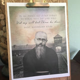 St. Maximillian Kolbe Print, santa clara design, saint quote, catholic art, catholic wall art, confirmation gift, RCIA gift, saint quote