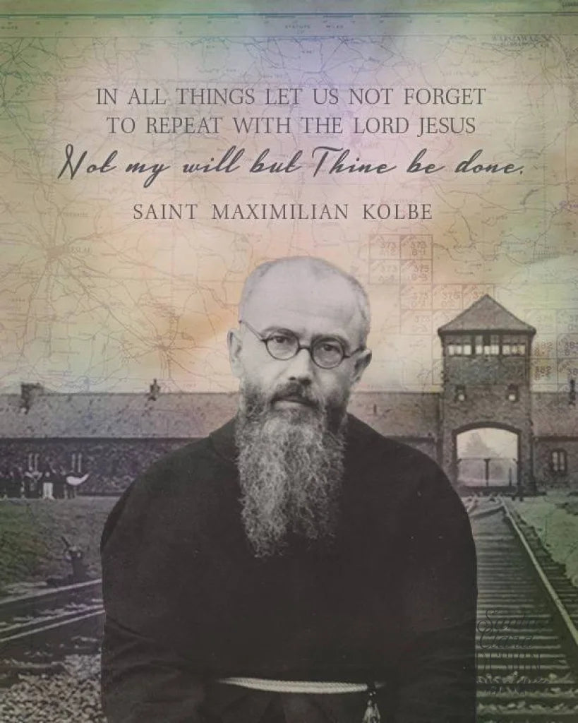 St. Maximillian Kolbe Print, santa clara design, saint quote, catholic art, catholic wall art, confirmation gift, RCIA gift, saint quote