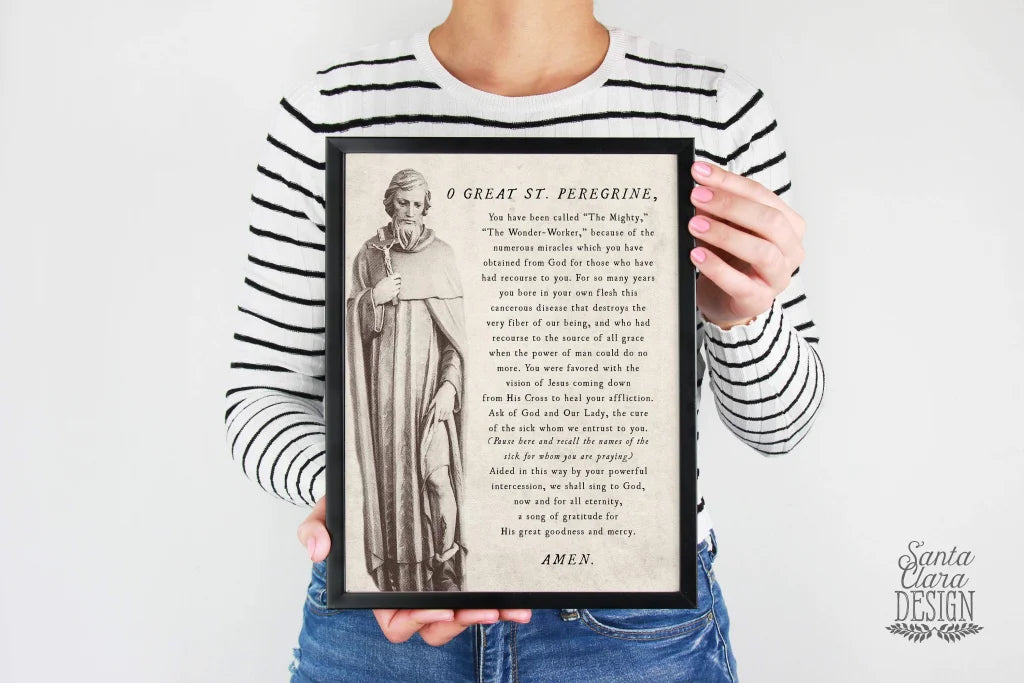 St. Peregrine Prayer Print, Catholic saint print, Saint design, Catholic art, pray poster, cancer prayer, confirmation, prayer for the sick