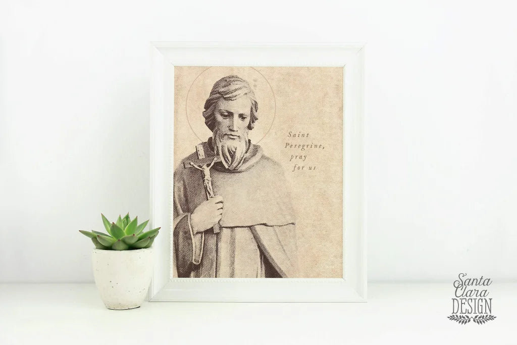 St. Peregrine Saint Print, Catholic saint print, Saint design, Catholic art, Catholic art, cancer saint, confirmation, prayer for the sick