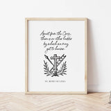 PRINTABLE St. Rose of Lima &quot;Apart from the Cross&quot; Saint Quote Lenten home Printable art, printable prayer, Catholic Posters, Lent decor