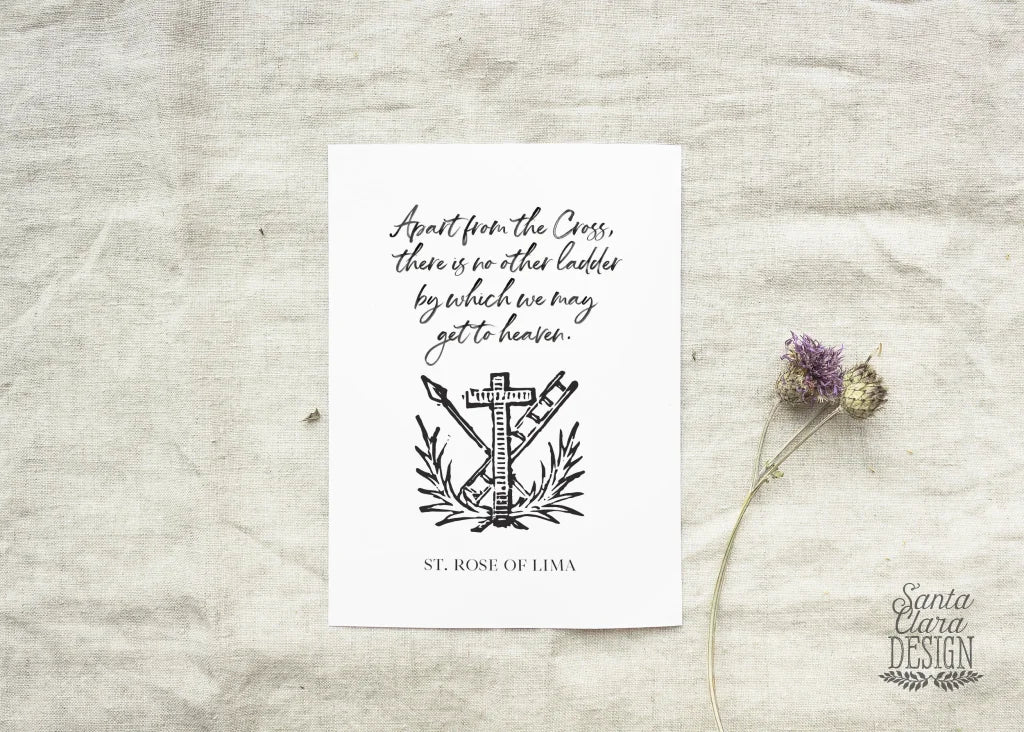 PRINTABLE St. Rose of Lima &quot;Apart from the Cross&quot; Saint Quote Lenten home Printable art, printable prayer, Catholic Posters, Lent decor