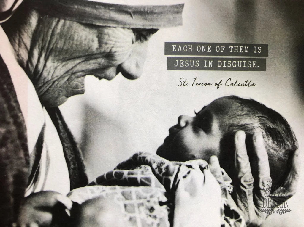 St. Teresa of Calcutta &quot;Jesus In Disguise&quot; Print Poster, Pro Life, Saint Quote Art, Catholic Poster, Inspirational Print, Mother Teresa