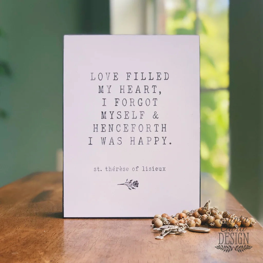 St. Therese of Lisieux &quot;Love Filled My Heart&quot; Catholic Saint Quote, Confirmation Gift, Catholic Print, Wall Art, Saint Print, Confirmation