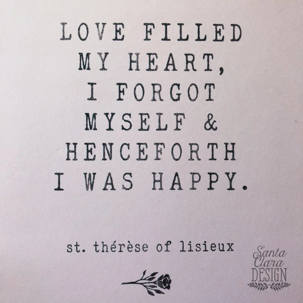 St. Therese of Lisieux &quot;Love Filled My Heart&quot; Catholic Saint Quote, Confirmation Gift, Catholic Print, Wall Art, Saint Print, Confirmation