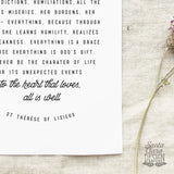 St. Therese of Lisieux &quot;To the heart that loves...&quot;  Catholic Saint Quote, Confirmation Gift, Catholic Art, Saint quote, Saint Art print