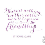 PRINTABLE St. Thomas Aquinas Friendship quote art print 8x10 & 5x7, Santa Clara Design, Saint Quote Art, Inspirational Print, Digital file