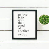 St. Thomas Aquinas Quote Print, Confirmation Gift, Catholic wedding gift, catholic student, catholic saint art, farmhouse, Catholic Wall Art