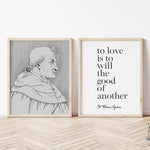 St. Thomas Aquinas Quote Print, Confirmation Gift, Catholic wedding gift, catholic student, catholic saint art, farmhouse, Catholic Wall Art