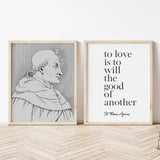 St. Thomas Aquinas Quote Print, Confirmation Gift, Catholic wedding gift, catholic student, catholic saint art, farmhouse, Catholic Wall Art