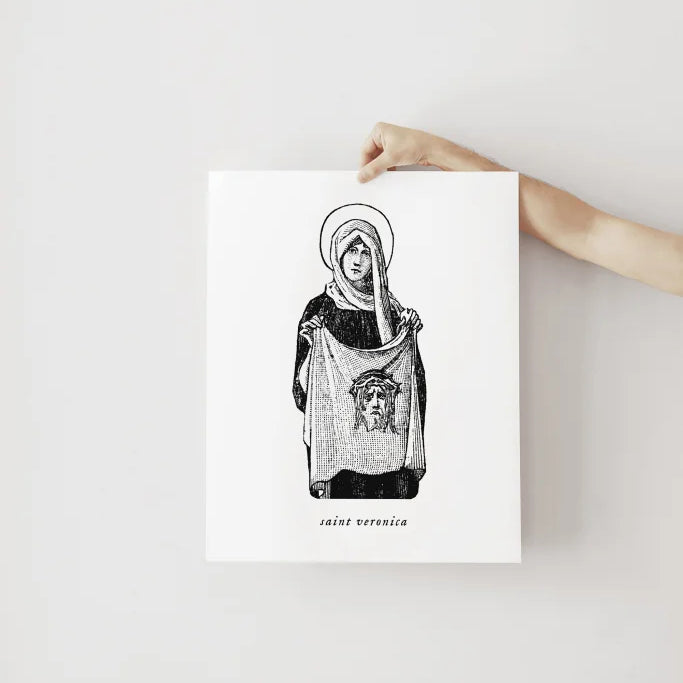 St. Veronica who wiped the face of Jesus Art Print, Catholic art print, Lent Art, Good Friday Lenten Art Print, Jesus art, way of the cross