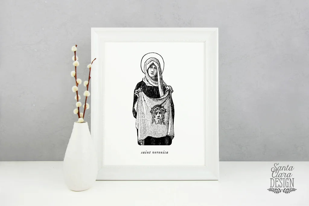 St. Veronica who wiped the face of Jesus Art Print, Catholic art print, Lent Art, Good Friday Lenten Art Print, Jesus art, way of the cross