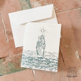 Stella Maris Notecard Set of 6 matching, blank cards + envelopes A2 size - Star of the Sea stationery for her, catholic gift