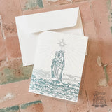 Stella Maris Notecard Set of 6 matching, blank cards + envelopes A2 size - Star of the Sea stationery for her, catholic gift