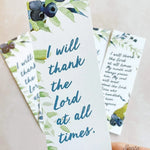 Thankfulness Bookmark Set, Psalm 34 Thanksgiving 2-sided, bible prayer , thanksgiving gift, stocking stuffer, bookish Catholic, St Nicholas