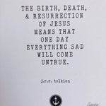 Tolkien &quot;Resurrection&quot; Easter Print | Easter Catholic Poster | RCIA Confirmation Baptism Gift | Easter Decor | Spring Print 5x7, 8x10